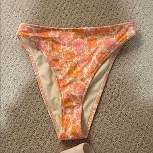 Triangl Swimwear Floral Bikini Bottoms - Pink and Orange
